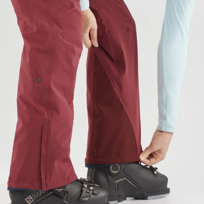 Women's Salomon THE BRILLIANT Ski Pants Burgundy | IN3308SGL