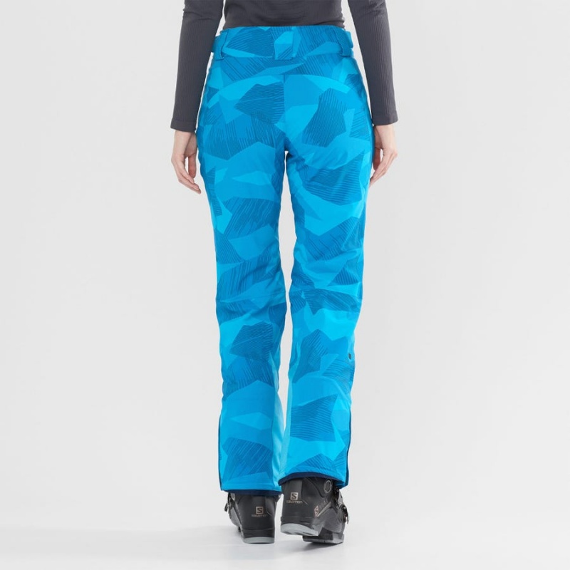 Women's Salomon THE BRILLIANT Ski Pants Blue / Black | IN3310FDN