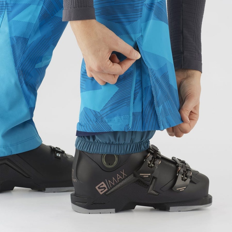 Women's Salomon THE BRILLIANT Ski Pants Blue / Black | IN3310FDN