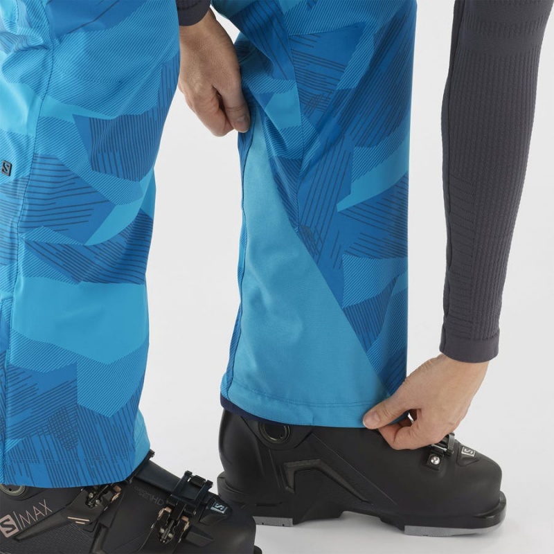 Women's Salomon THE BRILLIANT Ski Pants Blue / Black | IN3310FDN