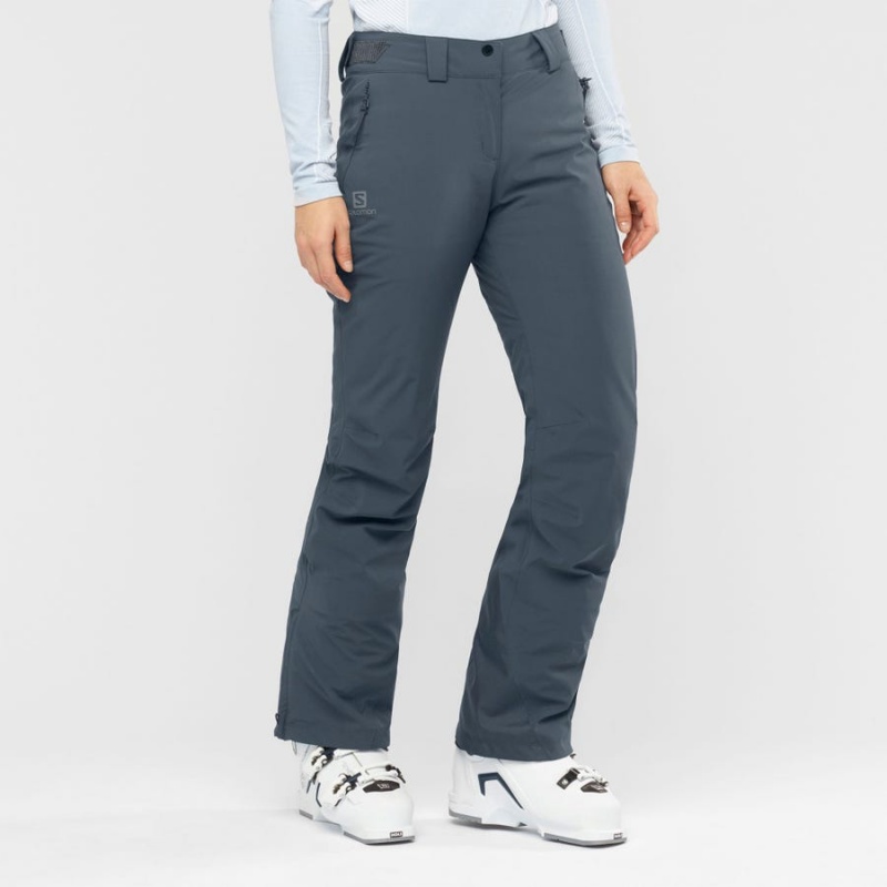 Women's Salomon THE BRILLIANT Ski Pants Navy / Blue | IN3303NWY