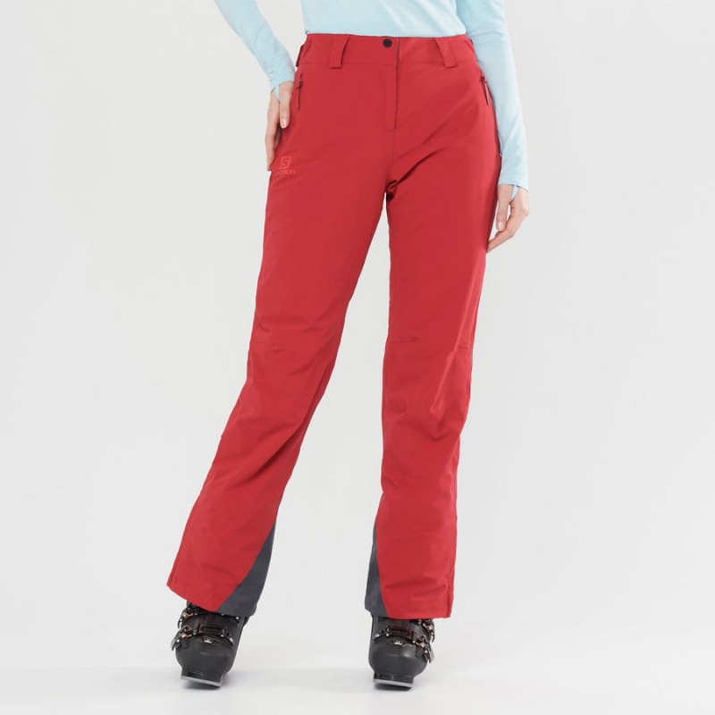 Women's Salomon THE BRILLIANT Ski Pants Red | IN3312HAP