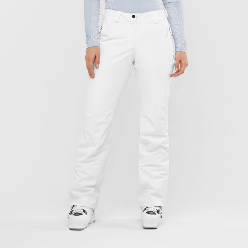 Women's Salomon THE BRILLIANT Ski Pants White | IN3304MQZ