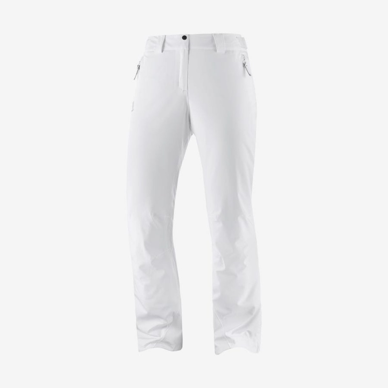 Women\'s Salomon THE BRILLIANT Ski Pants White | IN3304MQZ