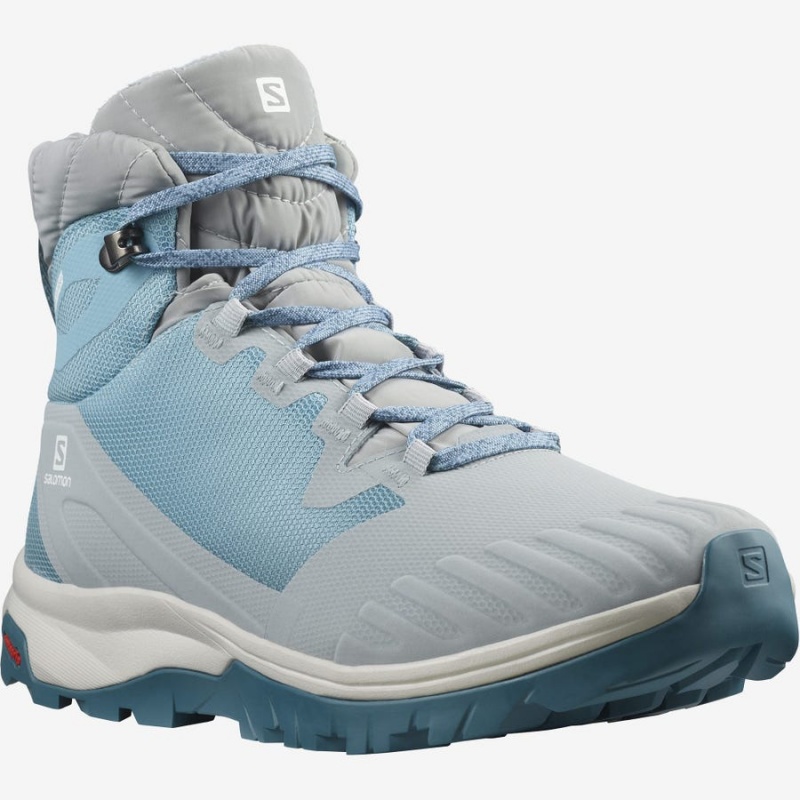 Women's Salomon VAYA BLAZE THINSULATE™ CLIMASALOMON™ WATERPROOF Winter Boots Blue | IN3018QMA