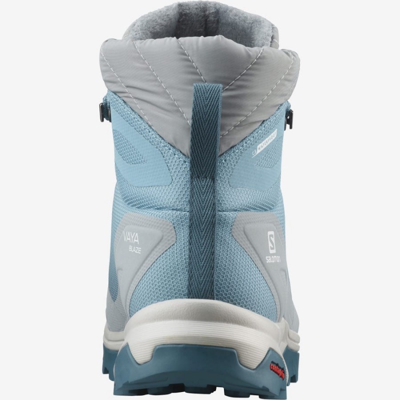 Women's Salomon VAYA BLAZE THINSULATE™ CLIMASALOMON™ WATERPROOF Winter Boots Blue | IN3018QMA