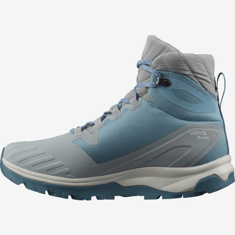 Women's Salomon VAYA BLAZE THINSULATE™ CLIMASALOMON™ WATERPROOF Winter Boots Blue | IN3018QMA