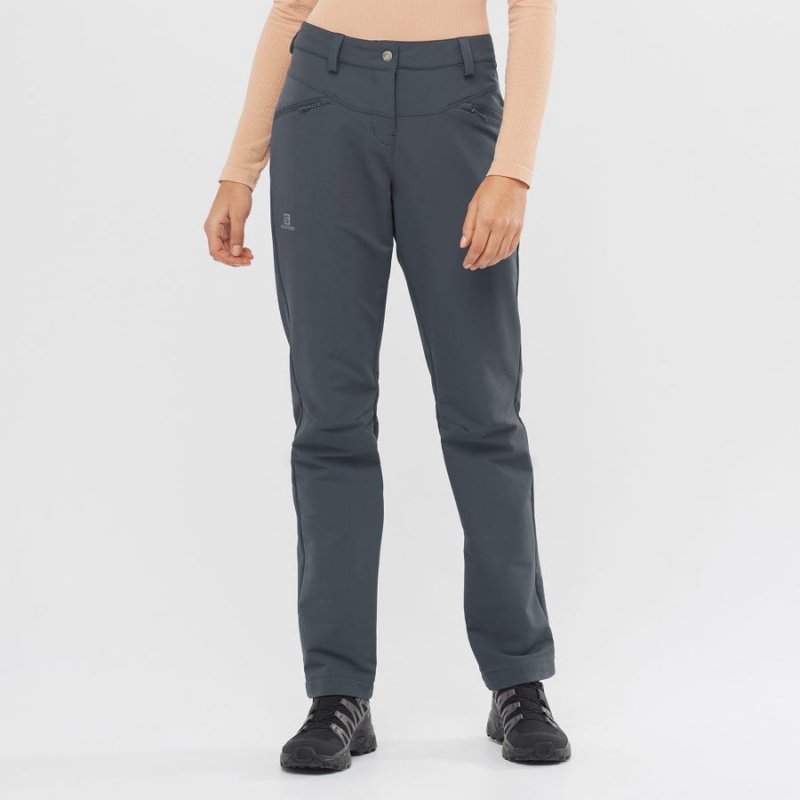 Women's Salomon WAYFARER STRAIGHT WARM Pants Grey | IN3231YXF