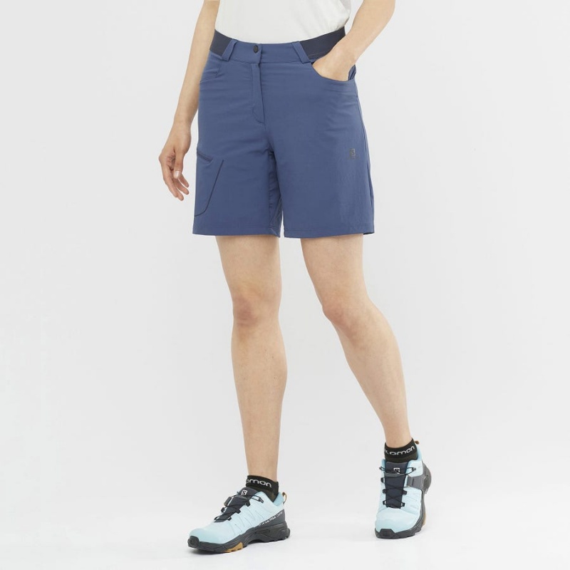 Women's Salomon WAYFARER Shorts Navy | IN3266GSO