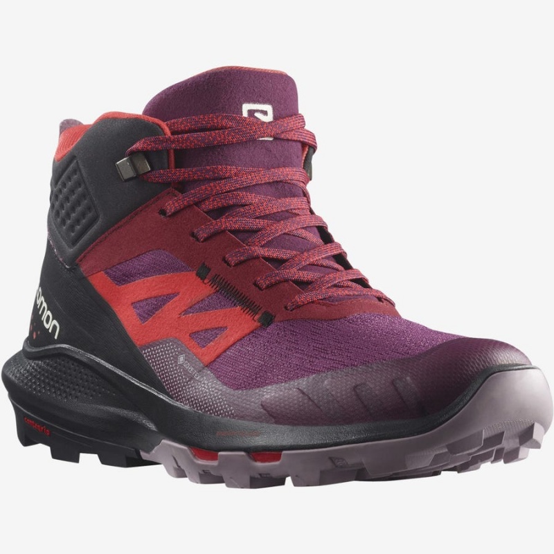 Women's Salomon WoOUTPULSE MID GORE-TEX Hiking Shoes Purple | IN2840SGL