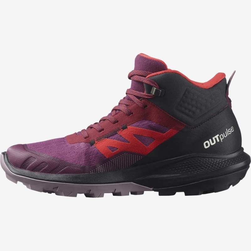 Women's Salomon WoOUTPULSE MID GORE-TEX Hiking Shoes Purple | IN2840SGL