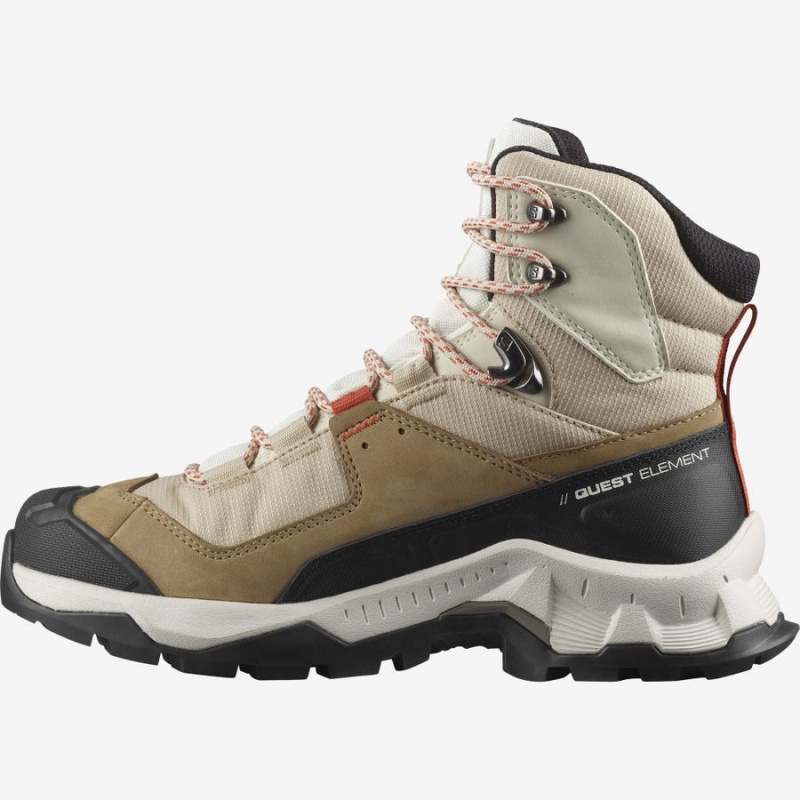 Women's Salomon WoQUEST ELEMENT GORE-TEX Hiking Shoes Brown | IN2842FDN