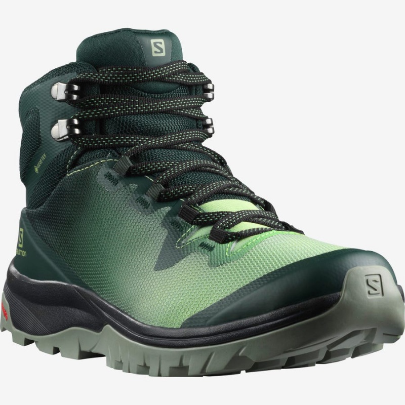 Women's Salomon WoVAYA MID GORE-TEX Hiking Shoes Green | IN2822SGL