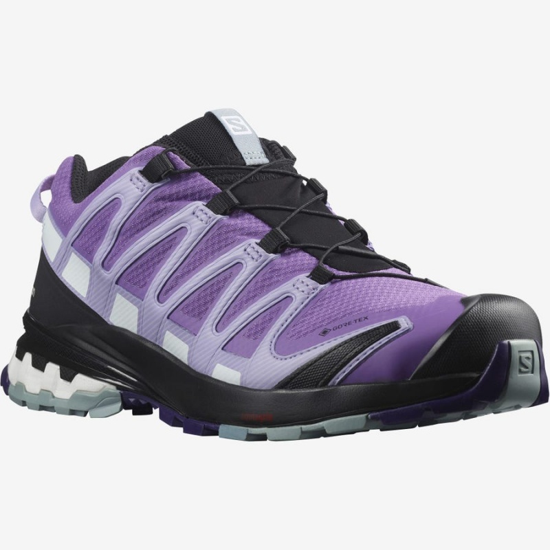 Women's Salomon WoXA PRO 3D v8 GORE-TEX Hiking Shoes Purple | IN2798GSO