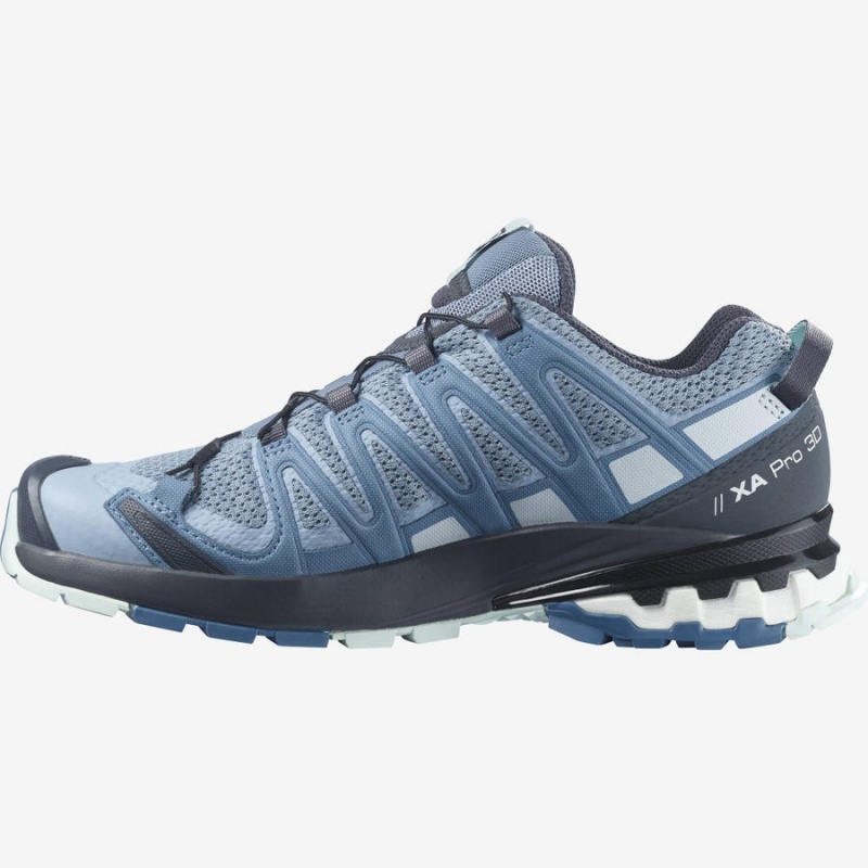 Women's Salomon WoXA PRO 3D v8 Hiking Shoes Blue | IN2791GSO