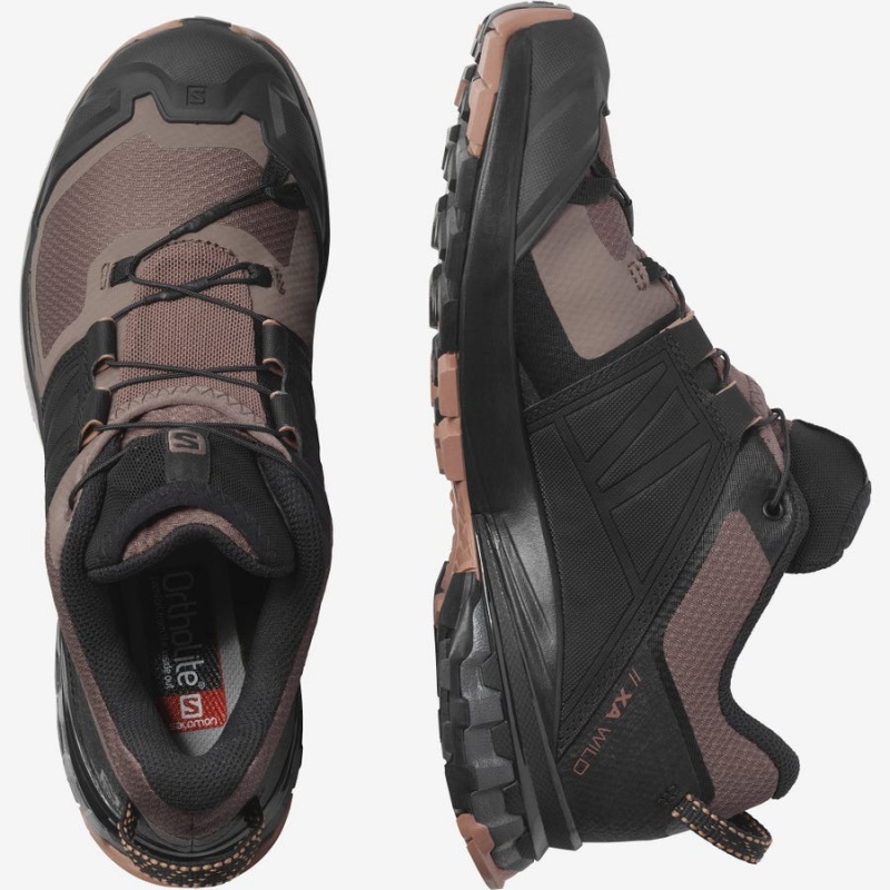 Women's Salomon WoXA WILD Hiking Shoes Black | IN2816UZG