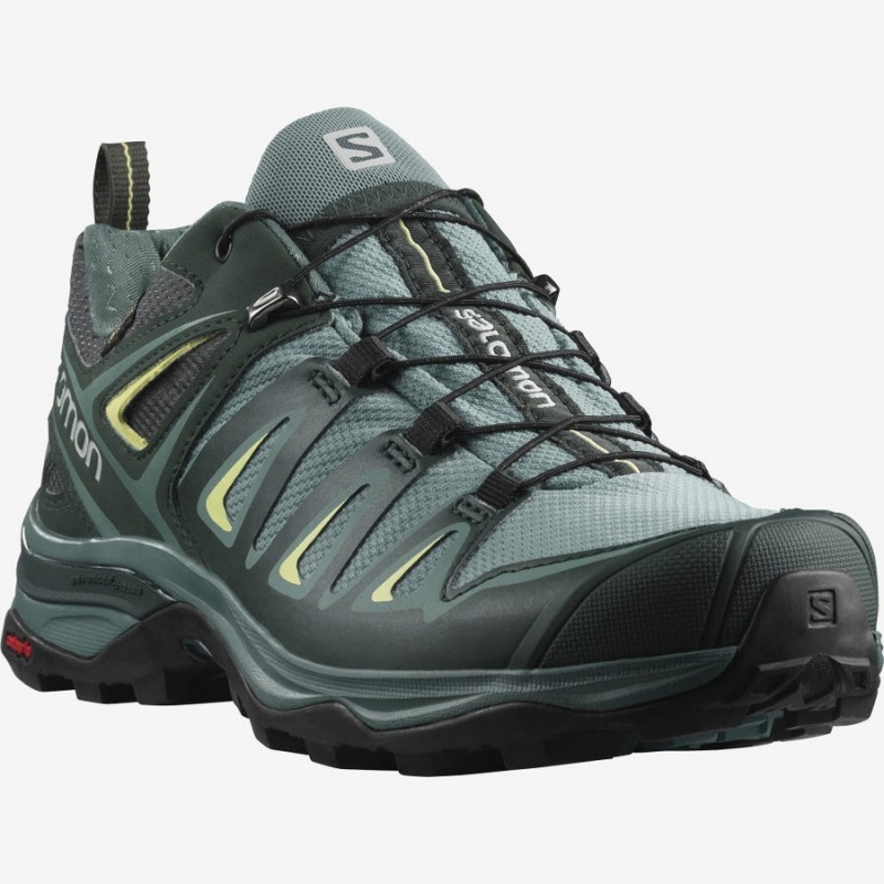 Women's Salomon WoX ULTRA 3 GORE-TEX Hiking Shoes Green | IN2793JPQ