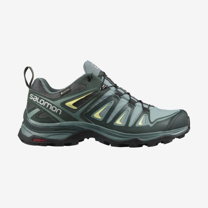 Women\'s Salomon WoX ULTRA 3 GORE-TEX Hiking Shoes Green | IN2793JPQ