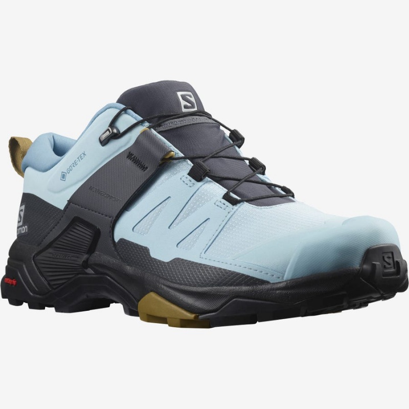 Women's Salomon WoX ULTRA 4 GORE-TEX Hiking Shoes Black / Blue | IN2802LIS