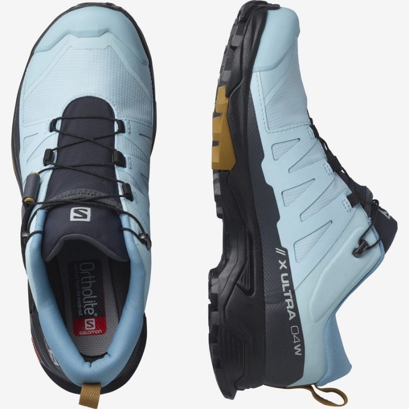 Women's Salomon WoX ULTRA 4 GORE-TEX Hiking Shoes Black / Blue | IN2802LIS