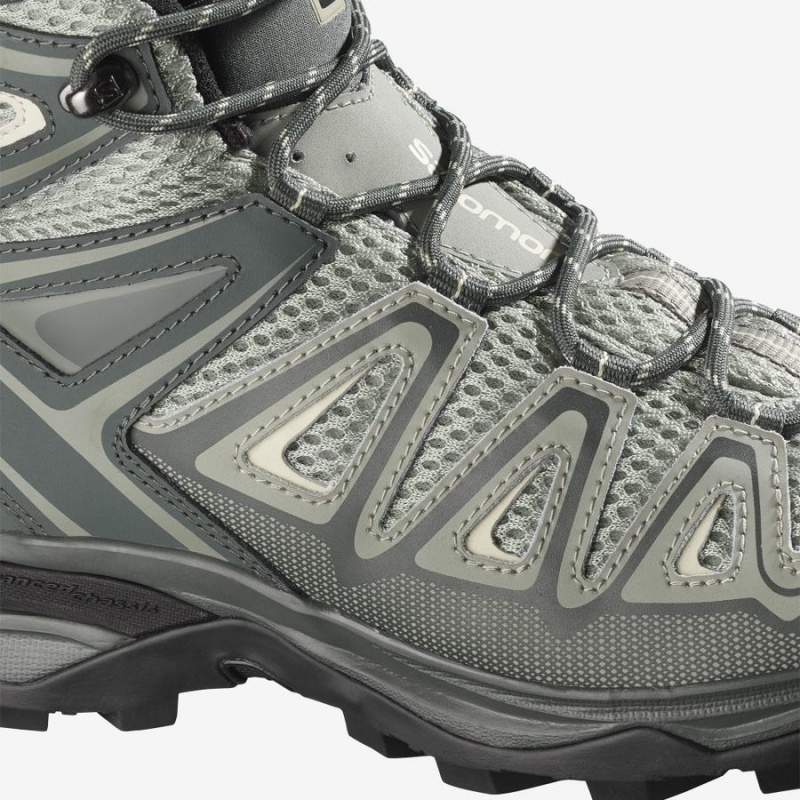 Women's Salomon WoX ULTRA MID 3 AERO Hiking Shoes Grey / Brown | IN2794AHK