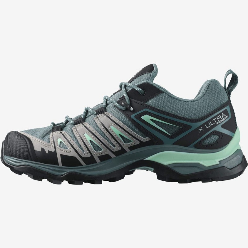 Women's Salomon WoX ULTRA PIONEER CLIMASALOMON™ WATERPROOF Hiking Shoes Green | IN2831XYU