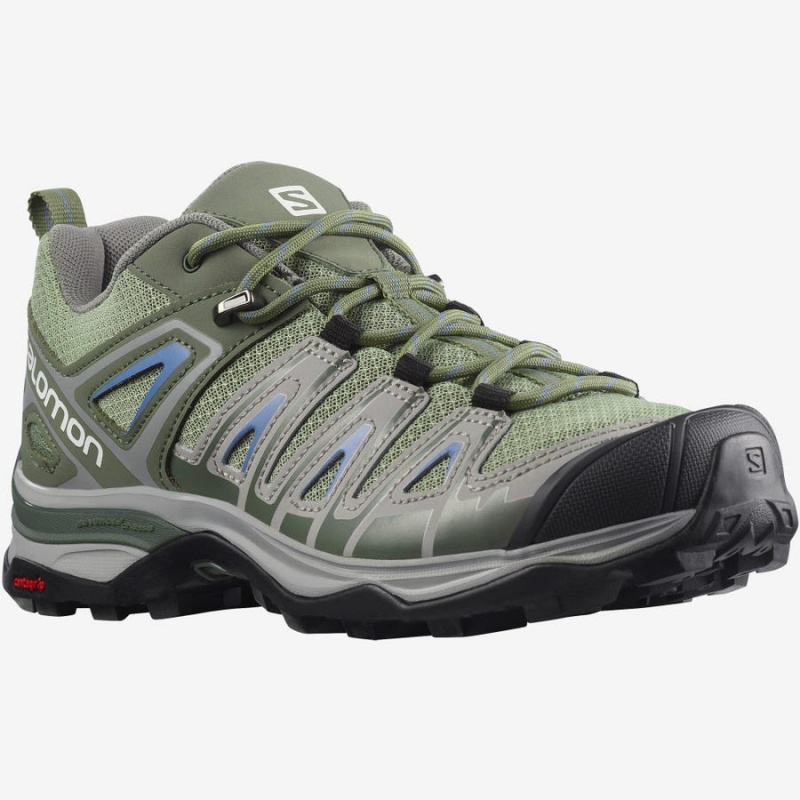 Women's Salomon WoX ULTRA PIONEER Hiking Shoes Green / Grey | IN2821AHK