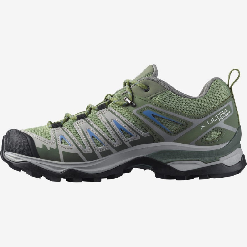 Women's Salomon WoX ULTRA PIONEER Hiking Shoes Green / Grey | IN2821AHK