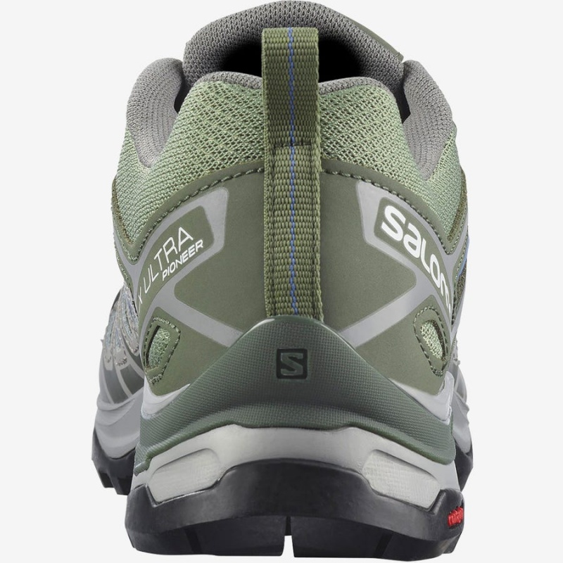 Women's Salomon WoX ULTRA PIONEER Hiking Shoes Green / Grey | IN2821AHK