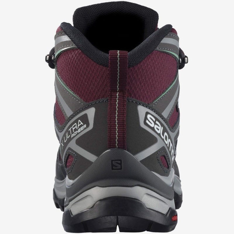 Women's Salomon WoX ULTRA PIONEER MID CLIMASALOMON™ WATERPROOF Hiking Shoes Red | IN2832CTV