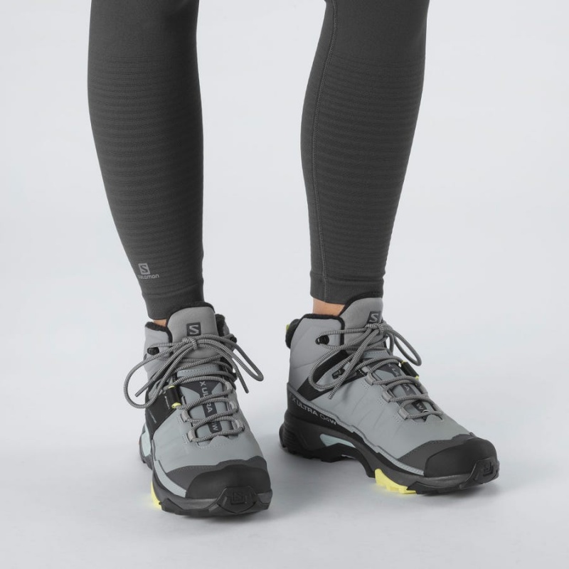 Women's Salomon X ULTRA 4 MID WINTER THINSULATE™ CLIMASALOMON™ WATERPROOF Winter Boots Grey | IN3015BEX