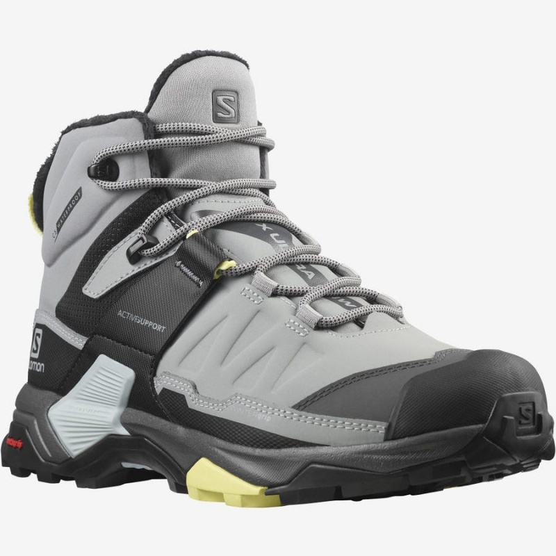 Women's Salomon X ULTRA 4 MID WINTER THINSULATE™ CLIMASALOMON™ WATERPROOF Winter Boots Grey | IN3015BEX